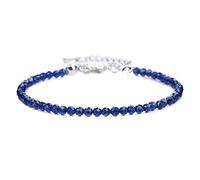 Collier en Pierre - Pierre Naturelle Bleu émeraude Turquoise Bracelet de Perles à Facettes de 4 mm pour Femme Bracelet de Copines à Perles Fines Simple et Polyvalent-1PC,Saphir,Taille Unique