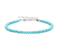 Collier en Pierre - Pierre Naturelle Bleu émeraude Turquoise Bracelet de Perles à Facettes de 4 mm pour Femme Bracelet de Copines à Perles Fines Simple et Polyvalent-1PC,Bleu Turquoise,Taille Uni