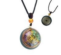 Collier en pierres précieuses naturelles - d’équilibre des chakras, médaillon à pointe d’obsidienne, accessoire de style Boho | Sortie décontractée Fête Vacances Anniversaire Célébration Soir