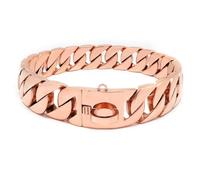Collier en pour Chien en Or Avec Boucle de Conception Sécurisée, Résistant a La Mastication, 32mm Collier en Métal Anti-Mastication Personnalisé pour Chiens, Cadeau Personnalisable pour Les Amis(#D,70