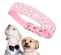 Collier en strass pour animaux de compagnie - Collier pour chien réglable, collier pour chat en cuir PU | collier chiot à trois fils, accessoire pour animaux de compagnie étincelants