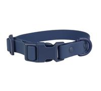Collier en toile élastique pour animal domestique - Collier réglable et imperméable pour chien (bleu foncé, S)