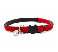 Collier en velours pour chat avec clochette | Boucle à dégagement rapide | Fait à la main au Royaume-Uni | Disponible en taille chat et chaton | Velours rouge