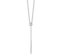 Collier en Y en acier inoxydable poli réglable avec extension de 5 centimètres et 42 cm de large 1,4 mm de large pour femme