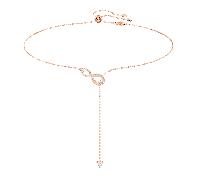 Collier en Y Hyperbola, Infini, Blanc, Placage de ton or rosé OS