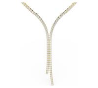 Swarovski Collier en Y Matrix, coupe ronde, blanc, finition or 18 carats