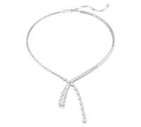 Collier en Y Matrix, Tailles variées, Blanc, Métal rhodié OS