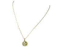 Collier - Enfant - Chaîne et Pendentif - Médaille - Ange - Baptême - Plaqué Or Jaune 585/1000 - 45 cm