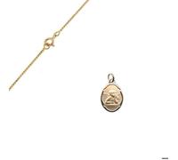 Collier - Enfant ou Bébé - Chaîne et Pendentif - Médaille - Ovale - Ange - Baptême - Or Jaune GF 750* - 45 cm