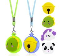 Collier Enfants pour AirTag: AIYAAIYA Dessin Animé Mignon Longueur Réglable Anti-Perte Caché Support de Boîtier de Protection Compatible avec Apple Air Tag pour Enfants Adolescents(Bleu+Vert Brillant)
