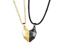 Collier épais et pendentifs pour couple avec pendentif en forme de cœur brisé pour couples, amoureux, meilleur ami, cadeau de mariage, Saint-Valentin, colliers magnétiques Une paire de bracelets en