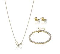 Collier et boucles d'oreilles acier inoxydable femme Marc Lauder Bomarzo Doré TU