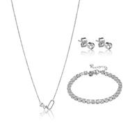 Collier et boucles d'oreilles acier inoxydable femme Marc Lauder Bomarzo Gris TU