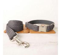 Collier et Laisse réglables pour Chien de Compagnie, Collier avec Plaque signalétique pour Chiot, 5 Tailles - Ensemble Collier et Laisse pour Chien - L