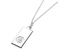 Collier et Pendentif Médaille de Saint-Christophe Rectangulaire en Argent 925/1000-56cm