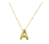 Collier et pendentifs en argent pour femme, 0,71 x 0,60 pouces, colliers avec initiale ballon pour femme, collier lettre délicat, pendentif ballon, colliers de l'alphabet pour adolescents, filles