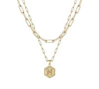 Collier et pendentifs en argent pour femme, collier hexagonal avec 26 initiales pour femme, colliers pour femme, colliers en or avec initiale de l'alphabet de A Z, colliers en or pour femme, taille