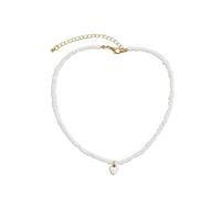 Collier et pendentifs pour femme avec perles de riz en forme de cœur de pêche fait à la main - Géométrique - Pliable - Pour un usage quotidien - Bracelet pour femme, taille unique, Plastique