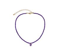 Collier et pendentifs pour femme avec perles de riz en forme de cœur de pêche fait à la main - Géométrique - Pliable - Pour un usage quotidien - Bracelet pour femme, taille unique, Plastique