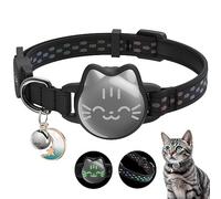 Collier étanche pour chat Airtag avec motif de poisson lumineux et réfléchissant, collier léger pour Apple Air Tag, support de suivi GPS caché pour chats, chatons (22,9 à 33 cm)