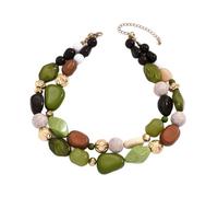 Collier ethnique fait à la main avec perles multicouches avec détails de longueur réglable pour femme à porter au quotidien