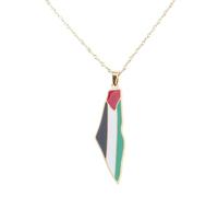 Collier ethnique réglable en acier inoxydable avec carte de la Palestine - Bijou unique à porter au quotidien - Collier Hip Hop pour homme et femme, taille unique, Comme décrit, Comme décrit.