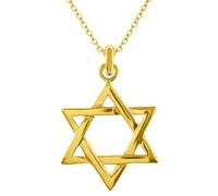 Collier Étoile de David Plaqué Or 18K - Chaîne Maille Forçat 42cm Mixte