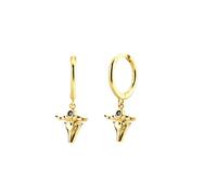 Collier Étoile de Mer Réglable d'oreilles tête de taureau Diamants noirs d'oreilles tête taureau animaux étoile mer dorées (A, One Size)