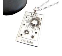 Collier étoile de tarot en argent sterling 925, pendentif spirituel, espoir, puissance, force, séance de spiritisme, voyance, Halloween, mysticisme | avec chaîne de 45 cm | plaqué argent | L_PN_0391