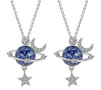 Collier étoile Lune Univers, Collier Pendentif Diamant Breloques Mode, pour Ma Fille Tu ES L'étoile La Plus Spéciale De l'univers, Collier Planète Lune Et étoiles Chaîne claviculaire Fantastic 2pcs