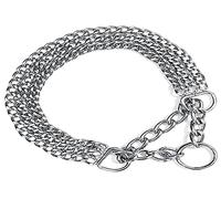 Collier étrangleur, 3 rangs avec sécurité, 45 cm/2,5 mm, pour chien