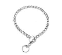 Collier étrangleur argenté pour chiens de taille moyenne - Colliers en métal à enfiler - Colliers robustes - Pour la formation de martingales - Pour XXS, XS, S, petits, moyens et grands - Pour animaux