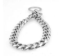 Collier étrangleur de dressage en acier inoxydable argenté et doré 15 mm pour grands chiens (86,4 cm, argenté)