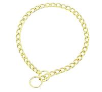 Collier étrangleur doré pour chiens de taille moyenne - Colliers en métal à enfiler - Colliers robustes - Pour la formation de martingales - Pour XXS, XS, XS, petits, moyens et grands - Pour animaux