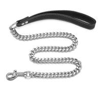 Collier étrangleur en Acier Inoxydable Robuste pour Chien avec Boucle de sécurité et chaîne à maillons cubains dorés pour Dressage d'animaux de Compagnie
