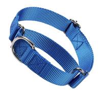 Collier étrangleur pour chiens, collier martingale pour chiens de grande taille, robuste, antidérapant, collier ras du cou pour chiens de petite, moyenne et grande taille (bleu, L)