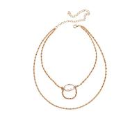 Collier Exagéré De Tempérament De La Mode Européenne Et Américaine Chaîne en Métal Multicouche Collier Clavicule Collier Ras du Cou Créatif