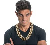 collier fantaisie chaine large rappeur 70cm or - générique 13446 Jaune G