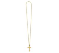 COLLIER FANTAISIE CROIX SPIRITUALITÉ FER 74CM OR - Accessoire de déguisement bijou fantaisie