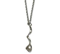 Collier fantaisie en acier inoxydable poli avec fermoir mousqueton fantaisie tourbillon 18 avec extension de 5 cm pour femme - 46 cm