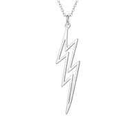 Collier fantaisie en argent sterling 925 avec motif éclair |LK_NLC_02686 | plated round floral triangle engraved charm with 18 inch cable chain 22mm nature inspired medallion