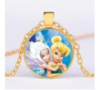 COLLIER FEE CLOCHETTE ET SON AMIE NOA, STATUETTE FEE, FIGURINE FEE (MODÈLE OR)