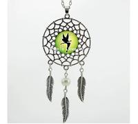 COLLIER FEE CLOCHETTE SUR ATTRAPE REVE, COLLIER ATTRAPE REVE, STATUETTE FEE, FIGURINE FEE