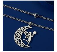 COLLIER FEE ELOUNA, COLLIER FEE CLOCHETTE SUR LUNE, FIGURINE FEE, STATUETTE FEE