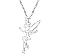 Collier Fée Pixie Clochette Silhouette Pour Femmes Filles Acier Inoxydable Exquis Magique Pixie Ange Pendentif Collier Bijoux[X3941]