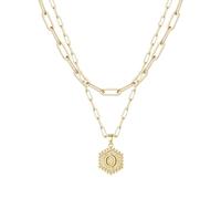 Collier féminin élégant moderne discret 26 Collier Hexagone Initial Pour Femmes Colliers Pour Femmes AZ 26 Alphabet Initial Colliers En Or Pour Femmes Filles (O, One Size)
