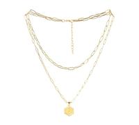 Collier féminin élégant moderne discret 26 Collier Hexagone Initial Pour Femmes Colliers Pour Femmes AZ 26 Alphabet Initial Colliers En Or Pour Femmes Filles (A, One Size)
