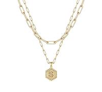 Collier féminin élégant moderne discret 26 Collier Hexagone Initial Pour Femmes Colliers Pour Femmes AZ 26 Alphabet Initial Colliers En Or Pour Femmes Filles (S, One Size)