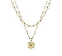 Collier féminin élégant moderne discret 26 Collier Hexagone Initial Pour Femmes Colliers Pour Femmes AZ 26 Alphabet Initial Colliers En Or Pour Femmes Filles (Y, One Size)