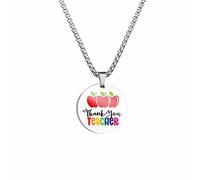 Collier féminin élégant moderne discret Cadeaux d'appréciation de l'enseignant Collier de remerciement pour l'enseignant Cadeaux uniques de l'enseignant pour Noël Saint Valentin Retraite (J, A)